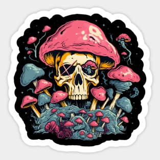 Mushroom Skull Nature Sticker